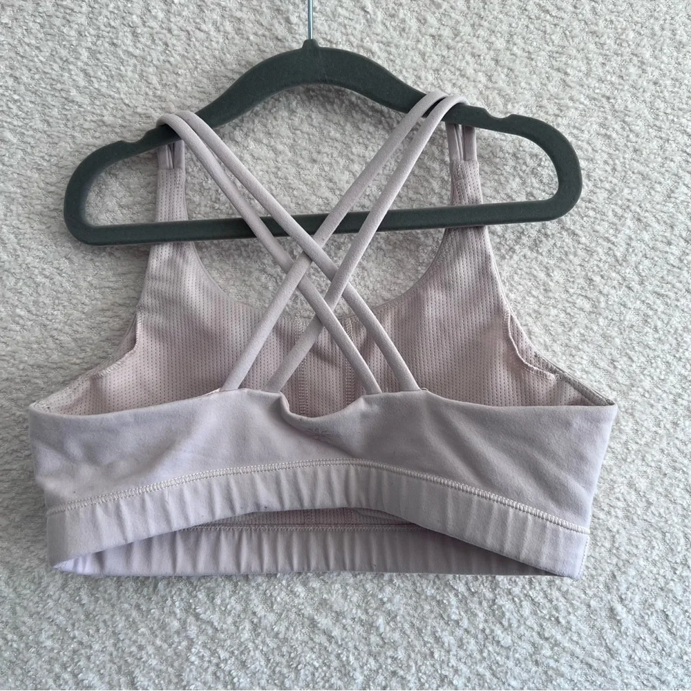 Athleta Girl Sports Bra‎ Criss Cross Back Light Pink Blush Size Large/12